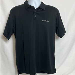Columbia Men's Size Large Short Sleeve Black Dry Fit Pullover Golf Polo Shirt